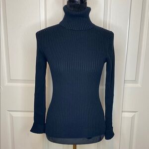 L.L. Bean Black Ribbed Turtle Neck